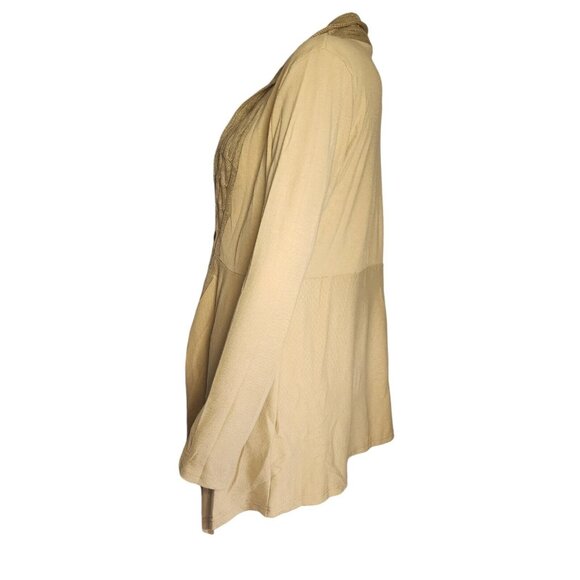 NWT DRESSFO Solid All Tan Long Sleeve Cardigan Sweater Womens Size XL - Picture 2 of 8